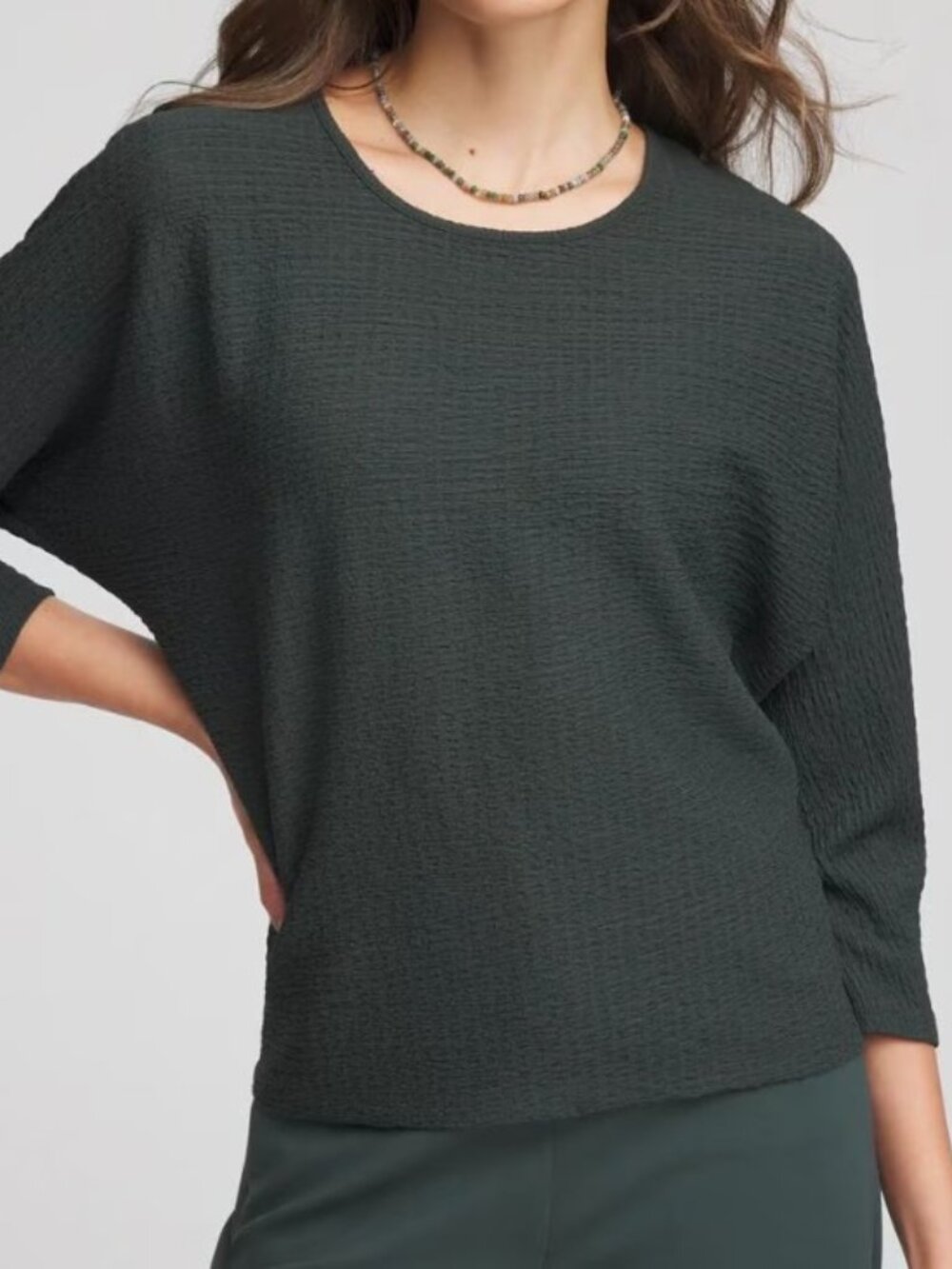 Chico's Textured Tapered-Hem Top, Chico's size 0 (S), Like New